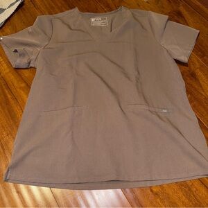 FIGS BROWN/BEIGE SCRUB TOP - SIZE XL